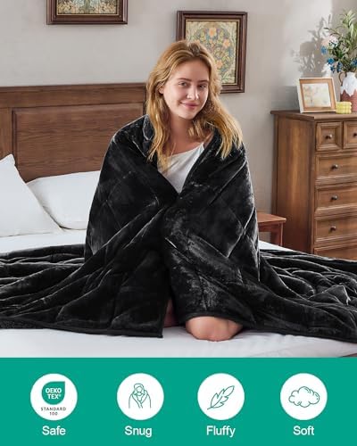 Ultra Soft Sherpa Weighted Blanket for Adults, 80"x87" 15lbs Heavy Blankets - Image 4