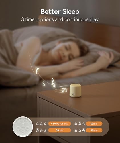 Dreamegg Travel White Noise Machine - Portable Sound Machine for Baby Adults, Travel Sound Machine for Sleep, 16 Nature Sound, Timer, White Noise Machine for Sleeping Gift, Butter - Image 6