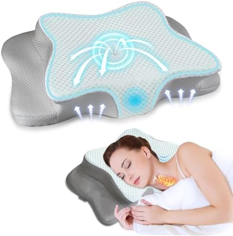 Pain Relief Cervical Pillow for Neck Support,Adjustable Ergonomic Pillow by QIUBABYO