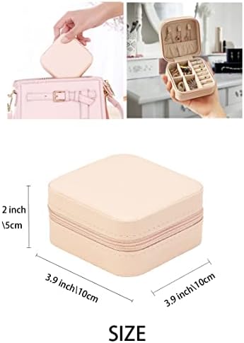 ZPROW Travel Jewelry Case, Mini Portable Jewelry Travel Boxes, Small Jewelry Organizer for Rings, Earrings, Pendants, Watches, Necklaces, Lipsticks Organizer Storage Holder Case (Pink) - Image 3