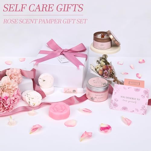Spa Gifts for Women, Rose Home Spa Kit Bath Set Happy Birthday Gift Baskets - Image 2