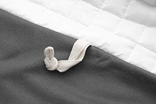 F.Y.Dreams Duvet Cover for Weighted Blanket 60x80 inches with 8 Ties/Minky Square Quilted/Dark Grey - Image 7