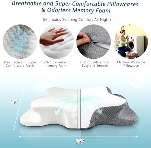 CHxxy Cervical Neck Pillow for Pain Relief Sleeping, Memory Foam Pillows - Image 6