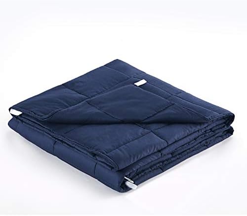TONGDADA Kids Weighted Blanket | 40''x60'',7lbs | for Child Between 55-80 lbs | Premium Cotton Material with Glass Beads | Navy - Image 3