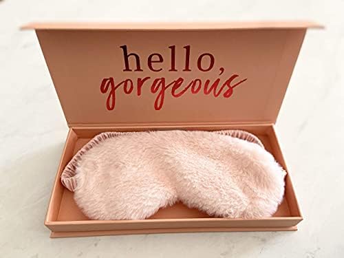 Know Your Worth 100% Mulberry Silk Sleep Eye Mask + Luxury Gift Box - Soft Faux Fur on One Side, Silk on Other - 100% Blackout - Best Gift for Her by LoveSupplies
