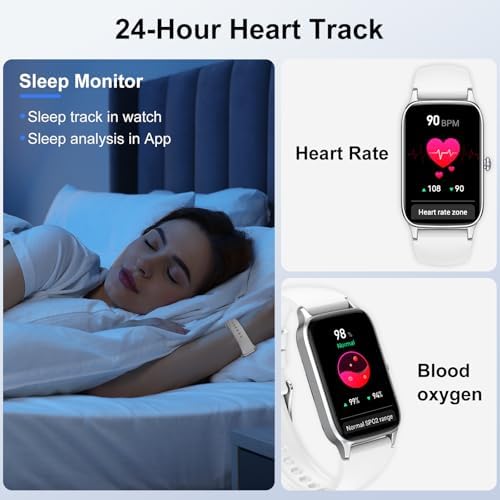 Jugeman Smart Watch for Men Women, 1.57" Smartwatch (Answer/Make Call), 2026 New Fitness Tracker with 110+Sport Modes, Heart Rate/Sleep Monitor, IP68 Waterproof, Smartwatches for Android iOS White - Image 3