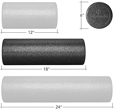 Philosophy Gym 18" High-Density Foam Roller for Exercise, Massage, Muscle Recovery - Round, Black - Image 5