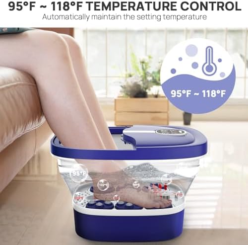 Collapsible Foot Spa Electric Rotary Massage with Heat, Bubble, Remote - Image 4