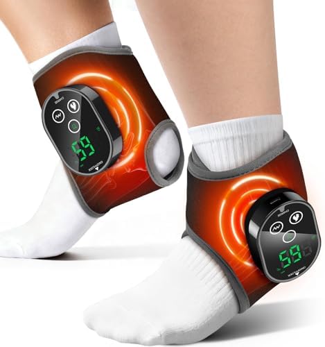 2-Pack Cordless Foot Massager for Neuropathy, Ankle Massager for Pain Relief, Feet Massager, HSA Eligible FSA, Ankle Heating Pad with Massage, 4 Heat Levels, 3 Massage, Black by ROHVEMJ