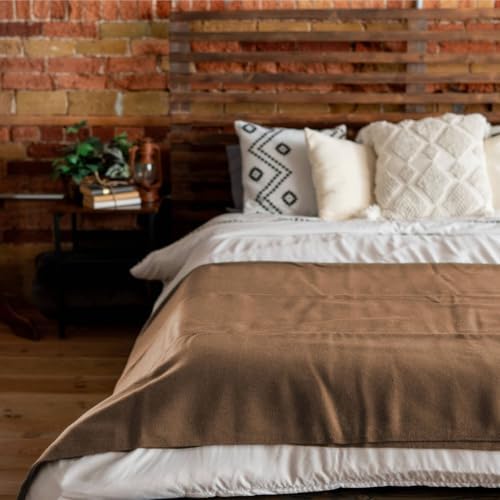 Arcturus Bighorn 100% Virgin Wool Blanket | Heirloom-Quality Wool Bedding for Home & Cabin | Warm, Thick & Durable (Twin Size, Mocha) - Image 3