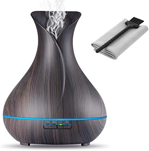 Aroma Essential Oil Diffuser, 400ml Ultrasonic Cool Mist Humidifier with Waterless Auto Shut-Off and Cleaning Kit for Home, Yoga, Office, Spa, Bedroom, Baby Room - Wood Grain by OliveTech