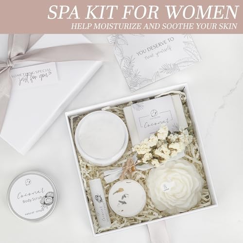 Spa Gifts for Women Coconut Lavender Home Spa Set Birthday Gift Baskets - Image 2