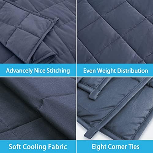 BETU Cooling Weighted Blanket for Adults Queen Size (Dark Grey,60""x80"",25lbs)，Breathable Heavy Microfiber Blanket with Premium Glass Beads All-Season Soft Thick Blanket - Image 5