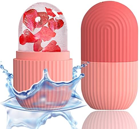 XHJRI Ice Cube Roller Massager for Face, Eyes and Neck Naturally Conditioning and Skin Care,De-Puff Eye Bags,Reduce Migraine Pain,Reusable Massage Silicone Ice Mold (Pink) by XHJRIBringyourbabybestlif