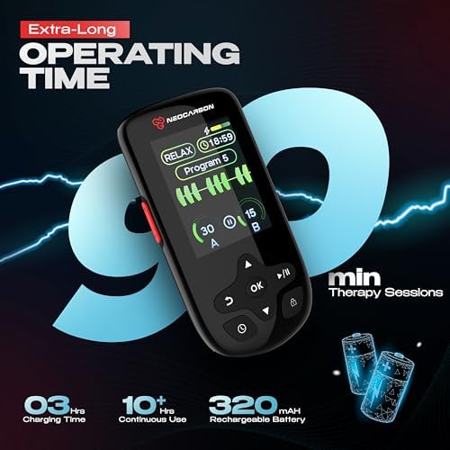 NEOCARBON TENS Unit Muscle Stimulator Ultra for Pain Relief, Black - Image 6