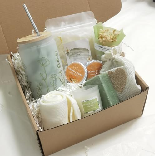 Get Well Soon Gift Basket- Relaxation, Birthday,Mothers gift/Self Care Package, After Surgery, Sympathy Gift for Loss of Loved One, Thinking of You Set, Grief/Comfort/Miscarriage for Women(Sage Green) by CASTATEO