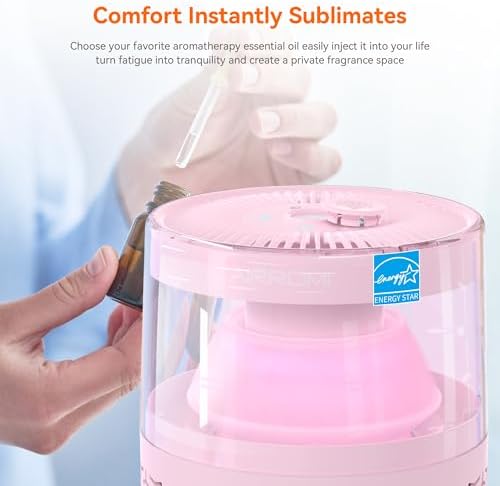 AIRROMI Pet Air Purifier for Home & Bedroom, HEPA Activated Carbon Filter, Removes Pet Dander & Odor, Allergies, Smoke, Hair, Night Light, Fragrance Sponge, Up to 658 ft², A2002 Pink - Image 6