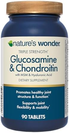 Nature's Wonder Triple Strength Glucosamine Chondroitin MSM, 90 Tablets by NaturesWonder