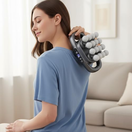 Massage Gun with 16 Heads, 30 Speeds, Red Light Therapy, Cordless Deep Tissue, Black, 12V 1800mAh Battery, 25mm Amplitude - Image 4