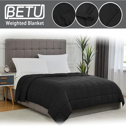 Weighted Blanket for Adults 20lbs, 60"x80", Queen Size Cooling Heavy Throw Blanket for 180-220lbs,Microfiber Soft Big Blankets Weighted Comforter, Black - Image 5