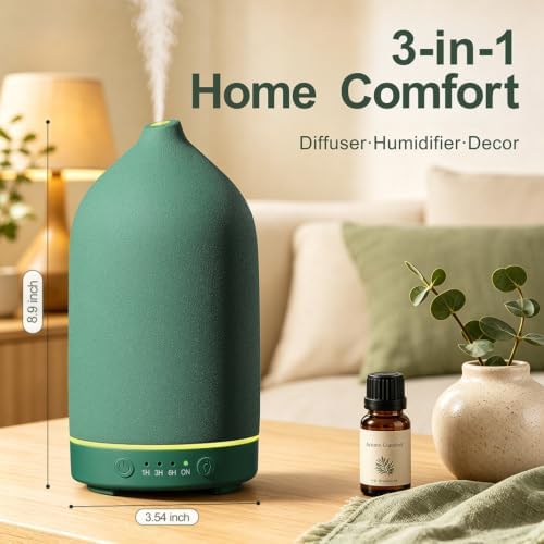 Gooamp 200ML Ceramic Essential Oil Diffuser for Home, Stone Diffuser - Image 4