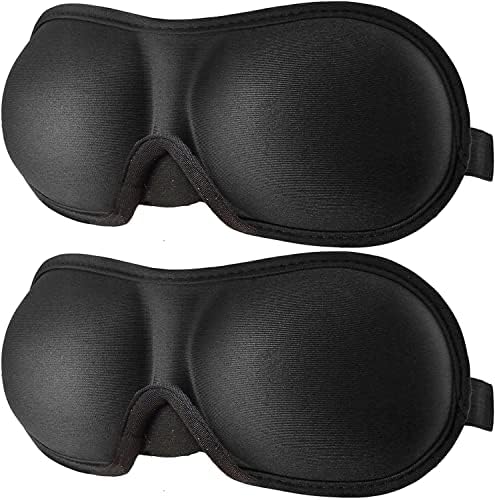 3D Eye mask for Sleeping,Machine Washable, Sleep Mask for Women, Blinder Blindfold Airplane (Black+Black) by REEBENT