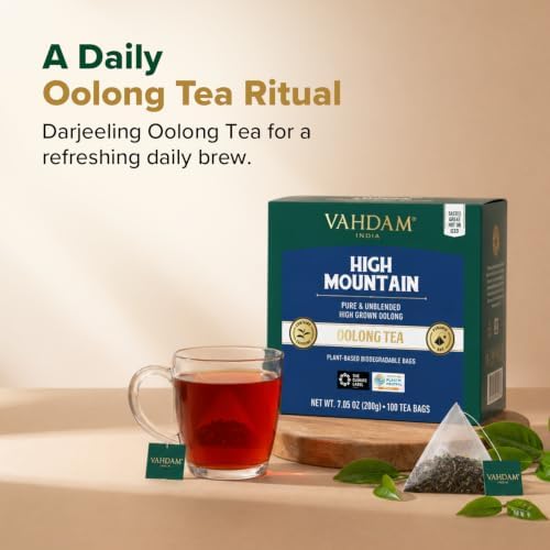 VAHDAM High Mountain Oolong Teabags(100 Count)High Grown, In Pyramid Teabag - Image 2
