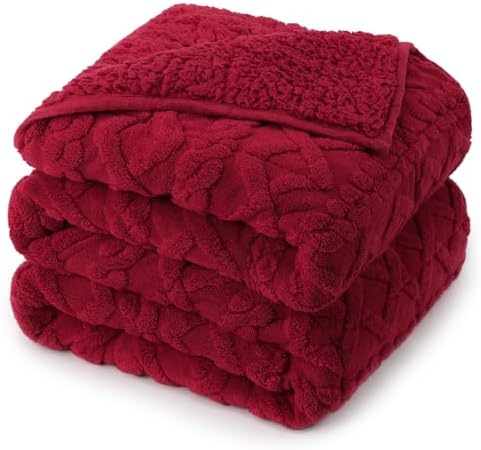 Drewin Weighted Blanket Full Size for Adults 15lbs,Red,48 x 72 inches by Home