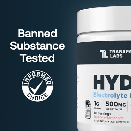 Transparent Labs Hydrate Sugar Free Electrolytes Powder - Hydration Powder Electrolytes with Coconut Water, Calcium, Taurine, & Potassium - 40 Servings, Raspberry Lemonade - Image 2