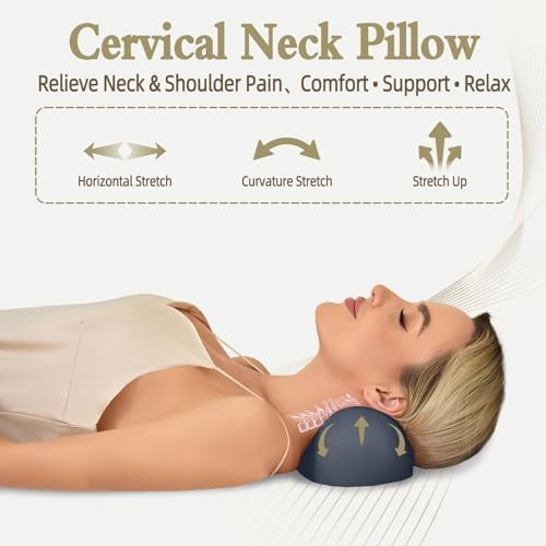 HydroAurum Cervical Neck Pillow, 100% Memory Foam Neck Roll Pillow for Neck and Shoulder Pain Relief, Orthopedic Support for Office Workers, Drivers & Yoga - Image 3