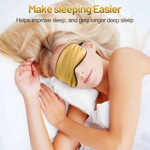 Silk Sleep Mask, Blackout Eye Mask for Sleeping with Adjustable Strap - Image 2