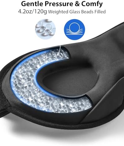 MABAO Weighted Sleep Mask, 100% Blackout Blindfold for Sleeping, Black - Image 6