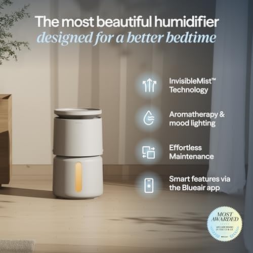 BLUEAIR Room Humidifier - DreamWell - 48Hr Top-Fill Mist-Free InvisibleMist Technology Aroma Stone for Essential Oils and Soothing Mood Lighting - Quiet Operation for Bedroom and Home Use, Beige - Image 2