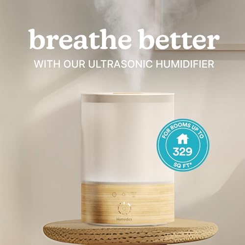 Homedics Cool Mist Ultrasonic Humidifier, 8-Colors Night Light - Image 2