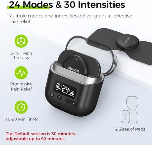 AUVON Wireless 24 Modes TENS Unit Muscle Stimulator for Pain Relief, 6 Pads - Image 4