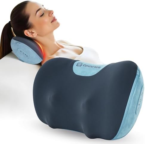 Cordless Shiatsu Neck & Back Massager with Heat,3D Kneading for Pain Relief by COMFIER