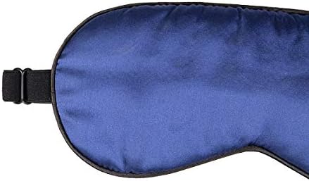 100% Mulberry Silk Sleep Mask Blackout, Cute Natural Sleeping Mask with Adjustable Elastic Strap, Satin Eye Cover for Men Women Adults (Navy Blue) - Image 3