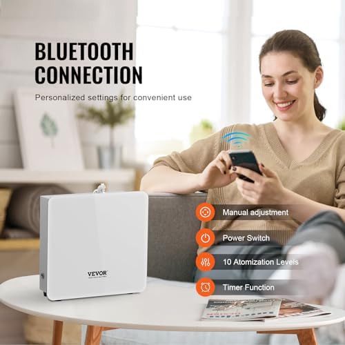 VEVOR Scent Air Machine for Home, 480ml Bluetooth Smart Essential Oil Diffuser with Cold Air Tech, Waterless Scent Diffuser Cover Up to 2500sq.ft for Business Office, Hotel, Spa, Large Room - Image 4