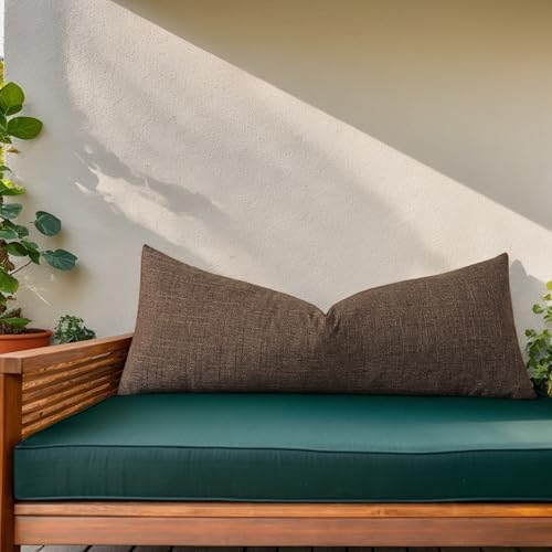 Kevin Textile Outdoor Waterproof 14”x36” Lumbar Pillow Cover 1 Pack, Brown - Image 5