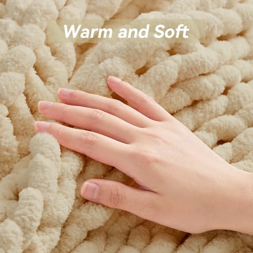 Negwoo Chunky Knit Throw Blanket, Knitted Throw Chenille Yarn, 50"*60" - Image 7