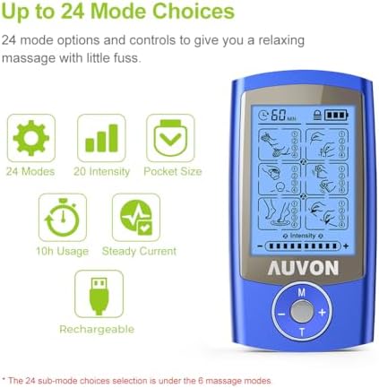 AUVON 24 Modes TENS Unit Muscle Stimulator for Pain Relief, Premium Pads - Image 3