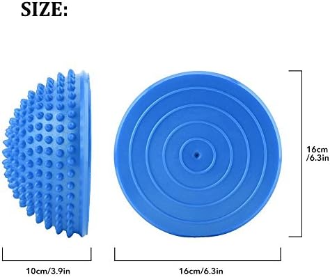 VGEBY1 PVC Semi-Circular Durian Ball Inflatable Half Yoga Balls Massage Point Fitball Exercises Trainer Fitness (Blue) - Image 2
