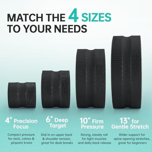 GymCope Back Roller Wheel 4 Pack Spine-Safe Groove, for Whole Family Yoga - Image 2
