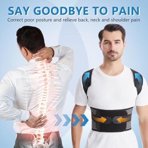 Back Brace Posture Corrector for Women & Men, Shoulder Straightener， Improve Posture Lumbar， Adjustable Full Back Support， Hunchback Correction, Upper and Lower Back Pain Relief, Scoliosis, Spine Corrector (Large) - Image 3