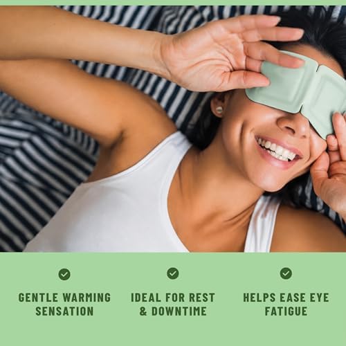 TOLEVITA Steam Eye Mask, 20 Pack Self-Heating Disposable Warm Eye Masks for Relaxation & Comfort (Mint) - Image 2