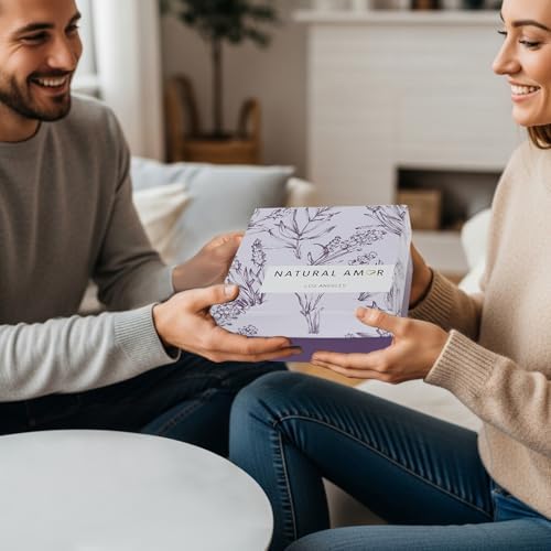 Natural Amor 5-Piece Lavender Spa Gift Set – Bath Bomb, Body Butter, Bar Soap, Bath Salt, Candle – Relaxing Self Care Kit for Women – Gift Box for Birthday, Thank You, Get Well - Image 7