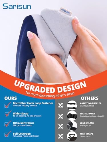 SARISUN Eye Mask for Side Sleepers, Wrap-Around Light Blocking Sleep Mask - Image 2
