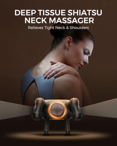 Neck Massager for Pain Relief Deep Tissue, Handheld Neck and Shoulder Massager with Heat, Cordless & Rechargeable Shiatsu Massager for Shoulder, Leg and Back Muscle Relaxation - Image 2