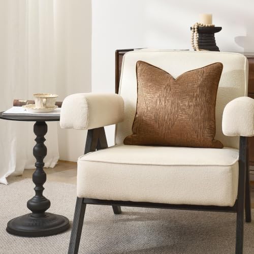 Designer Brown Abstract Texture Throw Pillow Cover, Luxury Pillow Cover for Modern & Classic Home Decor, 18x18 Inch (Single Pack) - Image 7