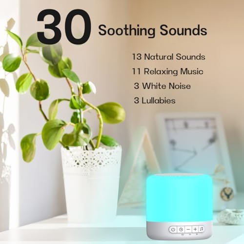 Easysleep Optical Lamps Sound Machine Baby White Noise Machine for Sleeping with 30 Soothing Sounds 12 Night Light,Timers, App Remote Control,Night Light Sleep Machine for Nursery Kid - Image 2